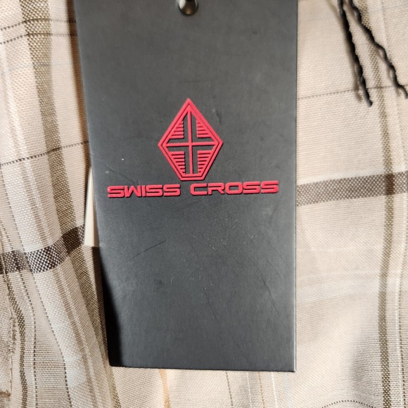 Swiss Cross Men's Casual Shorts 40X12‎ w/ Belt Plaid Beige Pack-39 NWT - Picture 8 of 16